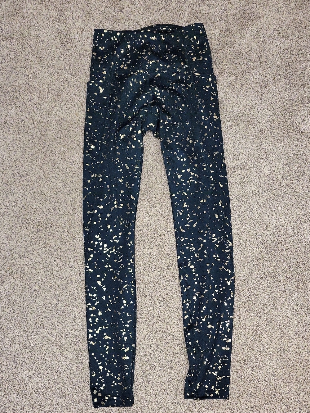 tek gear Green Splatter-Print High-Waist Workout Leggings